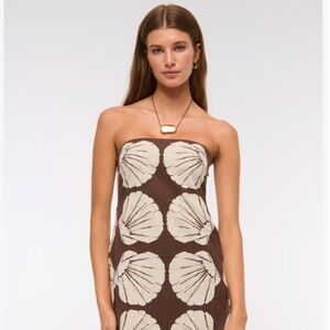 Strapless Linen-Blend Skort Dress